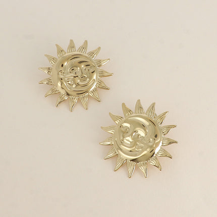Boucles puces - grande éclipse, lune et soleil 43mm