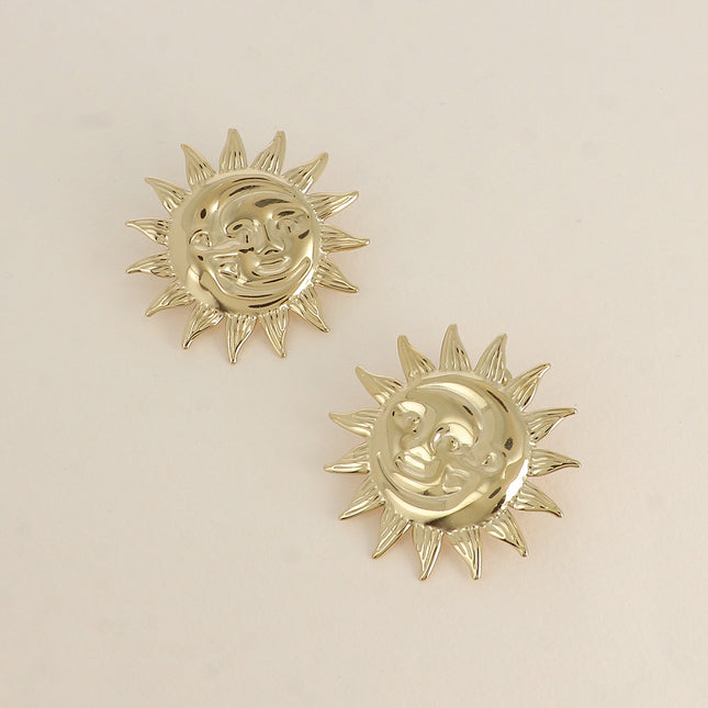 Stud earrings - large eclipse, moon and sun 43mm