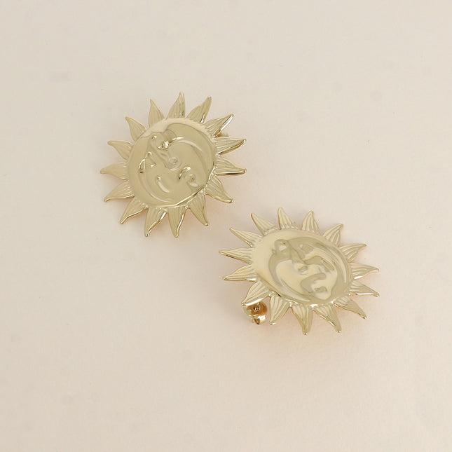 Stud earrings - large eclipse, moon and sun 43mm