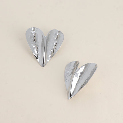 Boucles puces - grand coeur incurvé et texturé