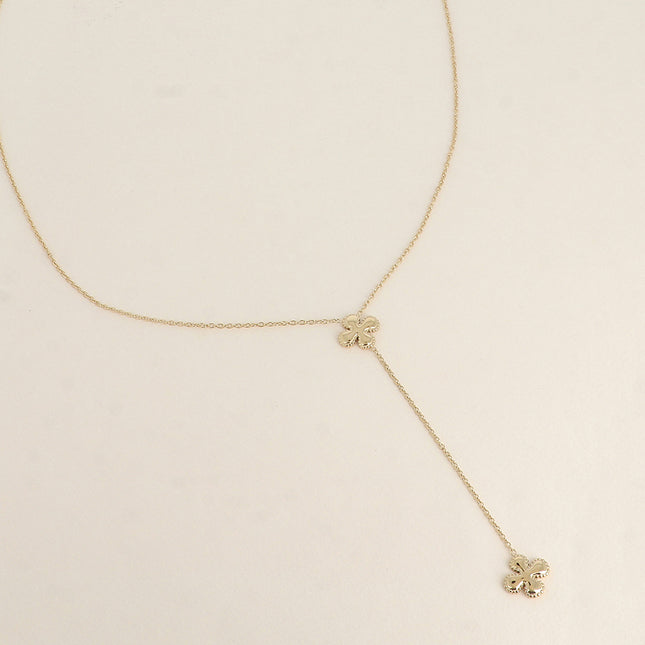 Y-shaped necklace - clovers