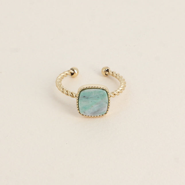 Chloefina ring - square natural stone
