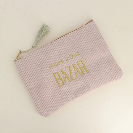 Pouch - my lovely BAZAAR - corduroy - 20 x 14 cm