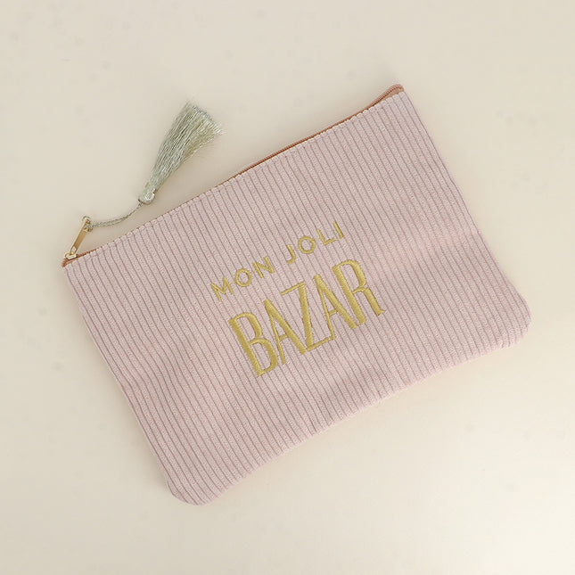 Pouch - my lovely BAZAAR - corduroy - 20 x 14 cm