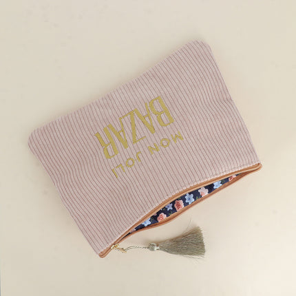 Pouch - my lovely BAZAAR - corduroy - 20 x 14 cm