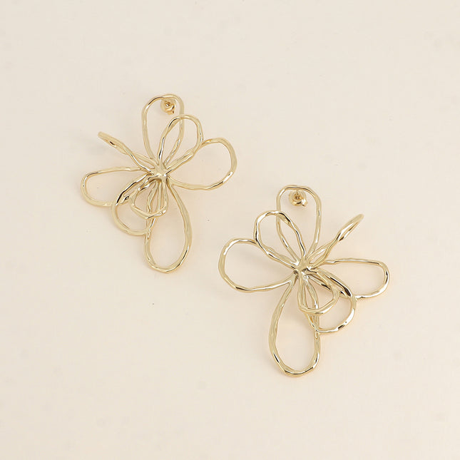 Maxi boucles puces - fleur ajourée 57x65mm