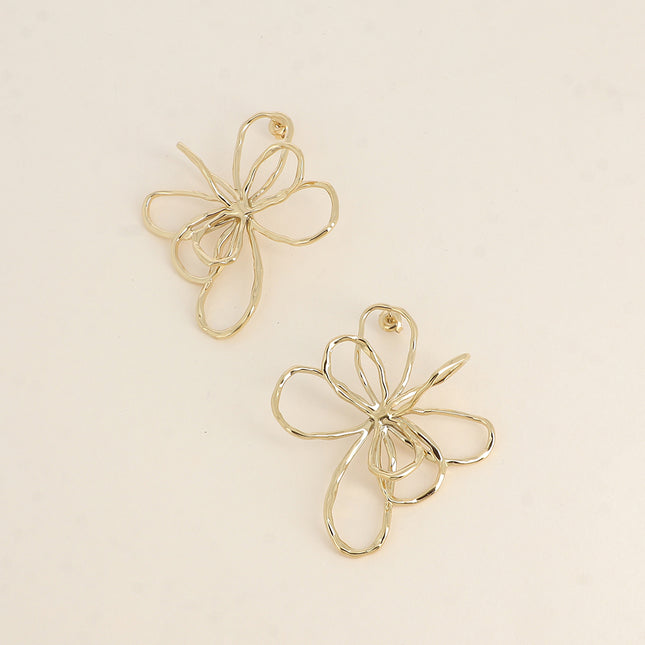 Maxi boucles puces - fleur ajourée 57x65mm