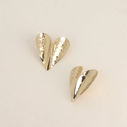 Boucles puces - grand coeur incurvé et texturé