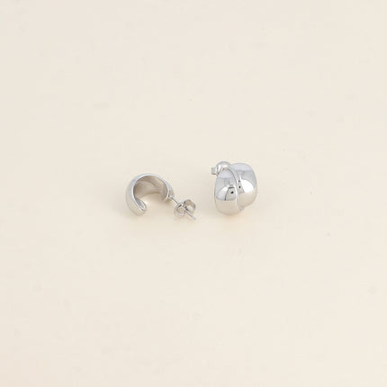Lison Hoop Earrings - 12mm double ring effect