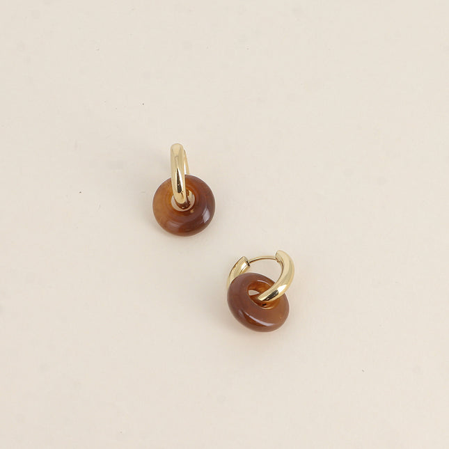 14mm resin donut-shaped hoop earrings