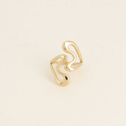 Bague large ouverte - double coeur ajouré