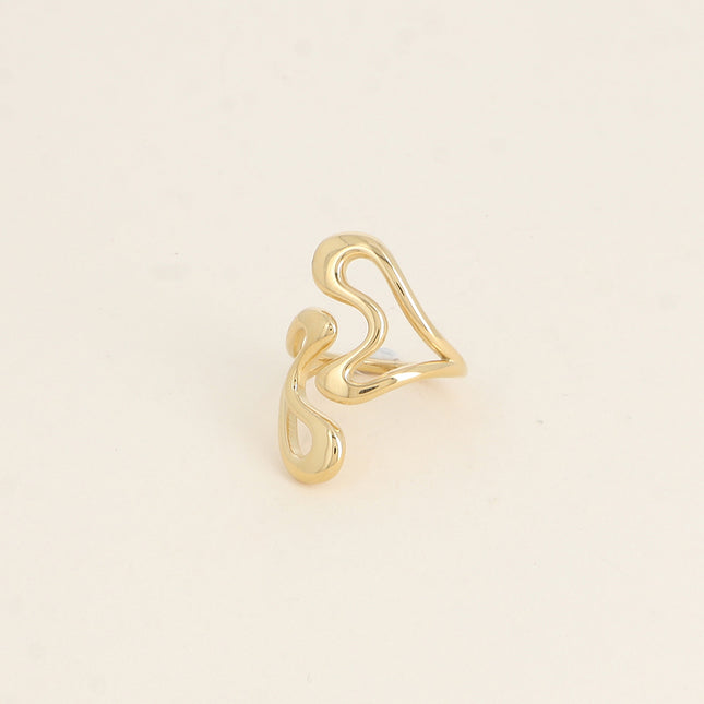 Bague large ouverte - double coeur ajouré