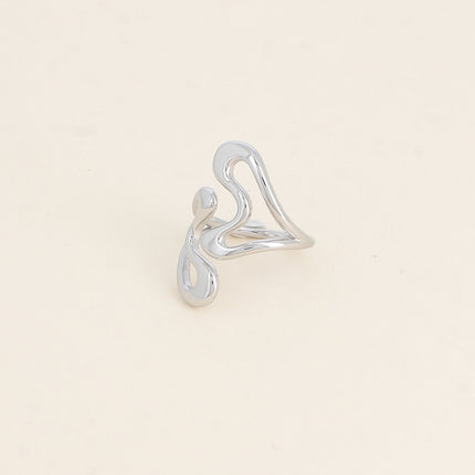 Bague large ouverte - double coeur ajouré
