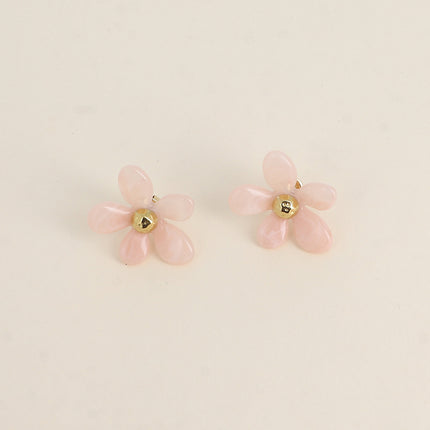 Stud earrings - resin flower