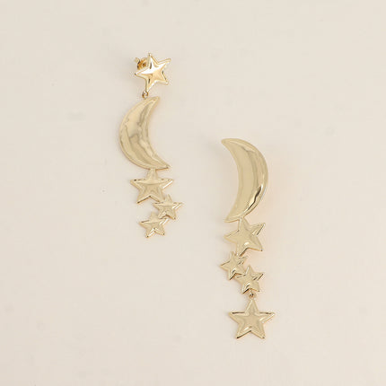 Boucles pendantes Aglia - lune et étoiles