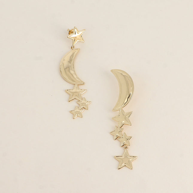Aglia Dangle Earrings - Moon and Stars