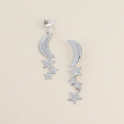 Boucles pendantes Aglia - lune et étoiles