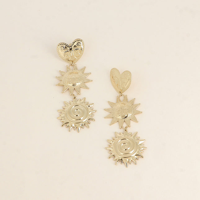 Alida Dangle Earrings - 3 pieces (one heart and 2 suns)