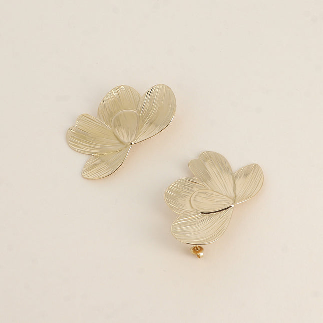 Maxi boucles puces - grande pièce en forme de feuillages 33x57mm