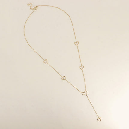 Collier Y - coeurs ajourés