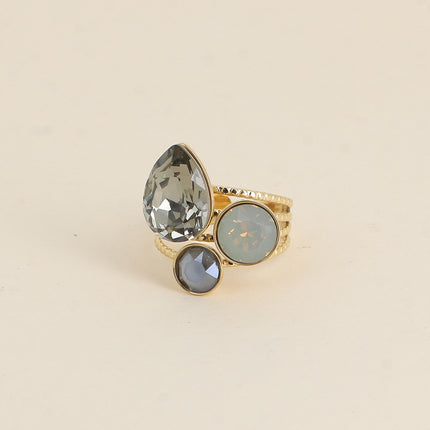 Bague Trilogie Goutte - cristaux Swarovski® goutte et rondes