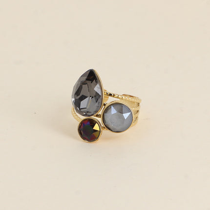 Bague Trilogie Goutte - cristaux Swarovski® goutte et rondes