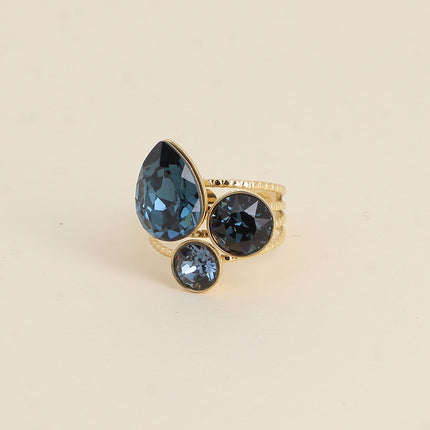 Bague Trilogie Goutte - cristaux Swarovski® goutte et rondes