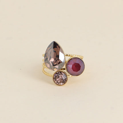 Bague Trilogie Goutte - cristaux Swarovski® goutte et rondes