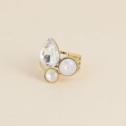 Bague Trilogie Goutte - cristaux Swarovski® goutte et rondes