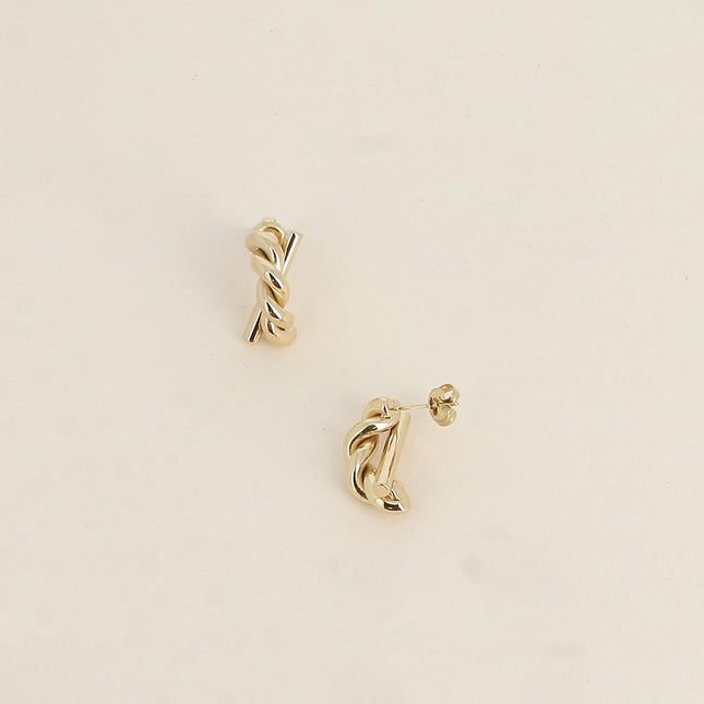 Boucles puces Dalie - barre et forme torsadée