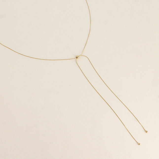 Tie necklace - fine snake chain 50+24CM