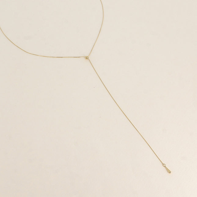Tie necklace - fine snake chain 40+15CM