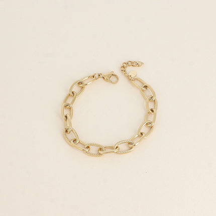 Bracelet - maille aux anneaux ovales lisses et torsadés