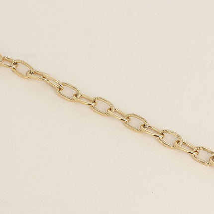 Bracelet - maille aux anneaux ovales lisses et torsadés