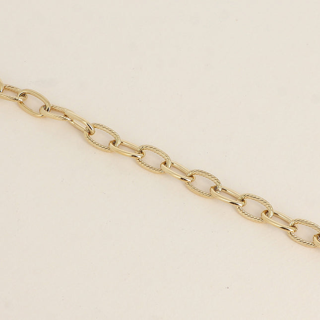 Bracelet - a mesh with smooth and twisted oval rings