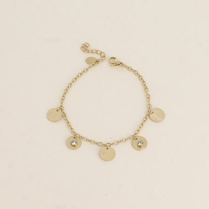 Bracelet - boules et pampilles rondes effet pailletées avec oxydes de zirconium
