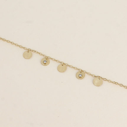 Bracelet - boules et pampilles rondes effet pailletées avec oxydes de zirconium