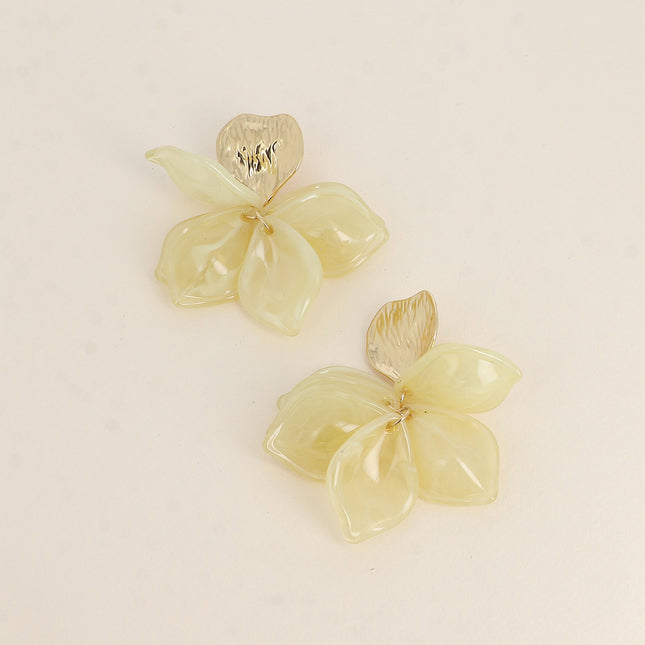 Latte Dangle Earrings - textured piece and acetate dangle pieces