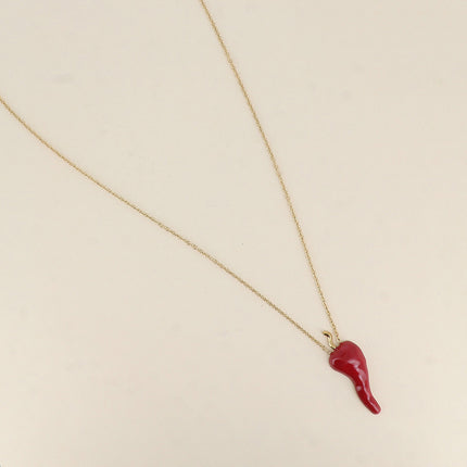 Sautoir - pendentif piment en émail