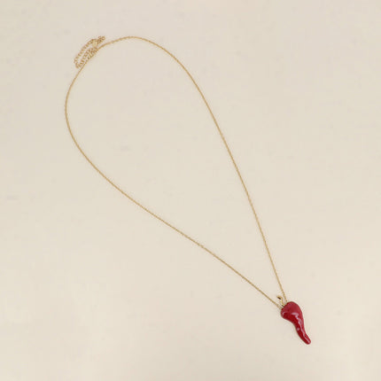 Sautoir - pendentif piment en émail
