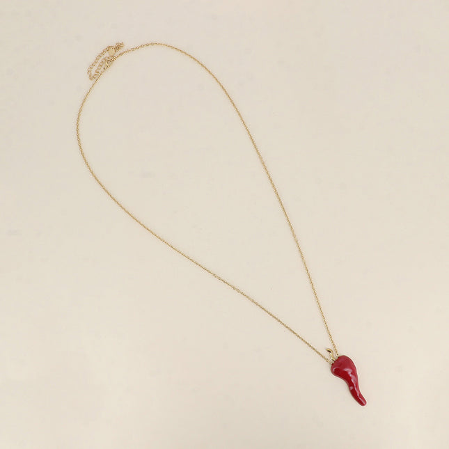 Sautoir - pendentif piment en émail