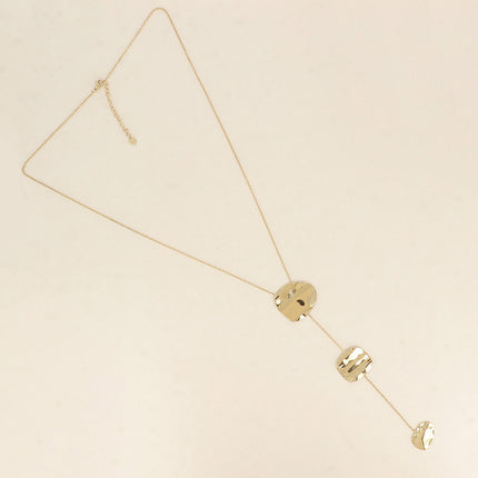 Collier Y - pendentif de 3 pièces martelées