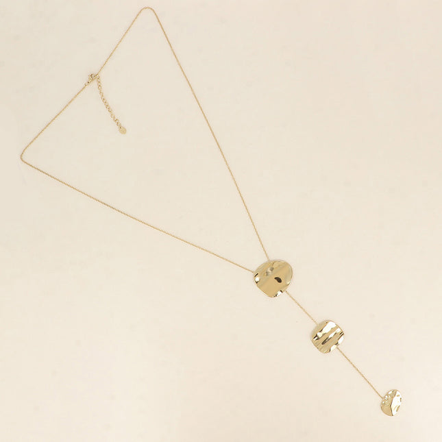 Y-shaped necklace - 3-piece hammered pendant