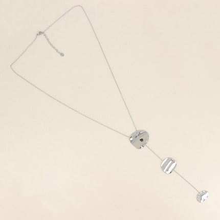 Collier Y - pendentif de 3 pièces martelées