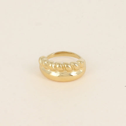 Bague Liorval - pièce à 2 rangs, lisse et tressé