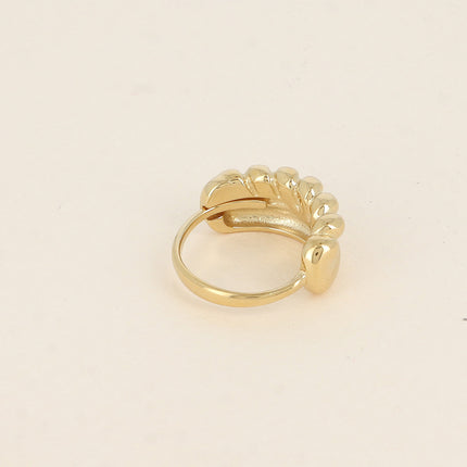 Bague Liorval - pièce à 2 rangs, lisse et tressé