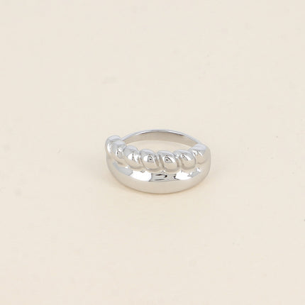 Bague Liorval - pièce à 2 rangs, lisse et tressé