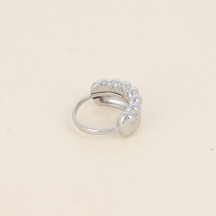 Bague Liorval - pièce à 2 rangs, lisse et tressé