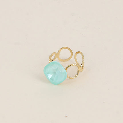Bague Dasia - anneau aux cercles striés et orné de cristaux Swarovski®