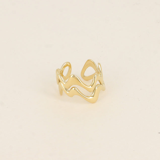 Bague - 2 lignes ondulées